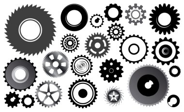 Set of gear wheels clipart