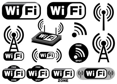 Vector collection of wi-fi symbols