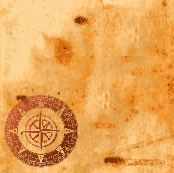 Старовинна паперова текстура і компас троянда — стоковий вектор