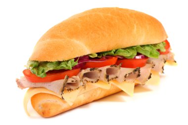 Long sandwich isolated on the white clipart