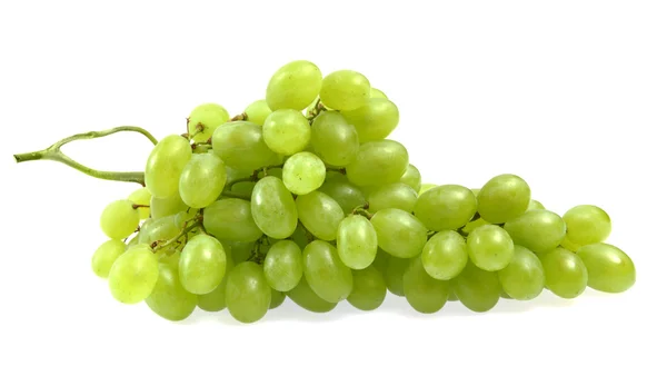 在白葡萄上分离的绿色葡萄 — 图库照片