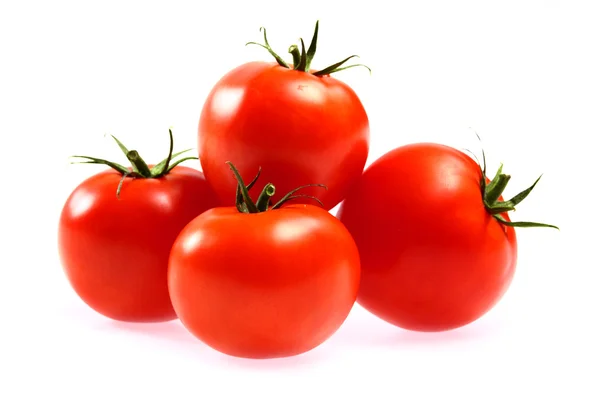 Čerstvá červená rajčata, samostatný — Stock fotografie