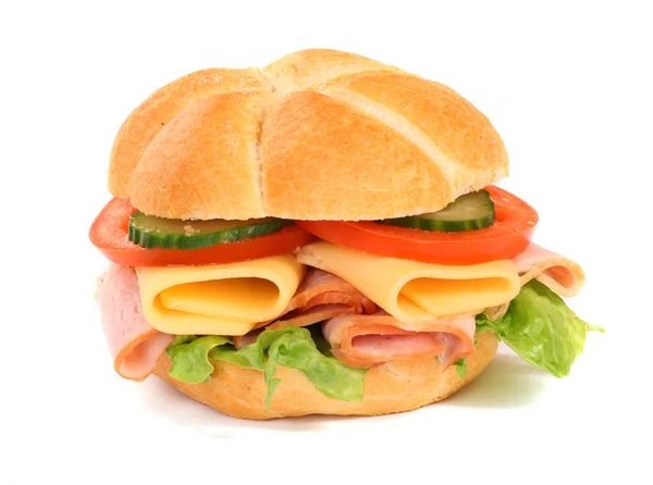 Dieta sanduíche e metro estúdio isolado — Fotografia de Stock