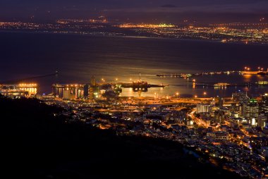 Cape Town at night clipart