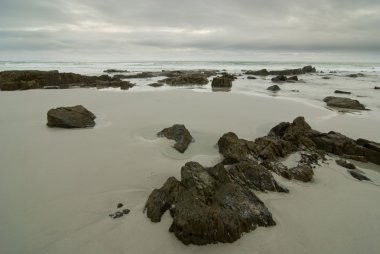 Rocky beach with dramatic sky