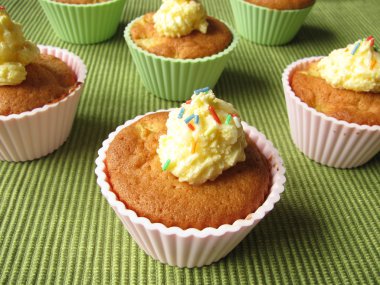 Muffins with butter cream clipart