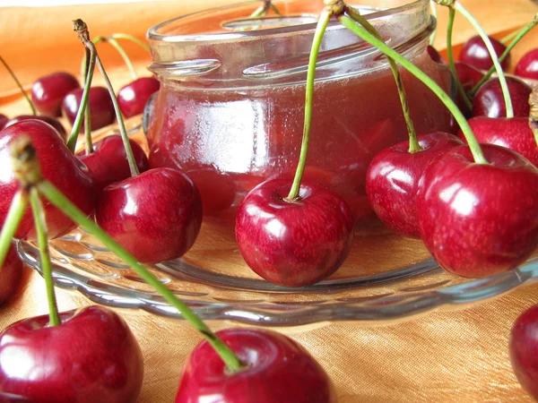Homemade cherry jam — Stock Photo, Image
