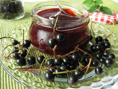 Homemade black currant jelly clipart