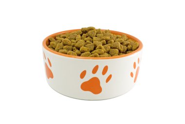 Dog bowl with pet food clipart