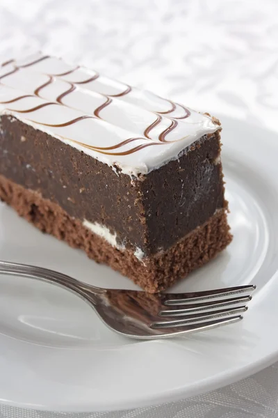 白釉とチョコレート ケーキ — ストック写真