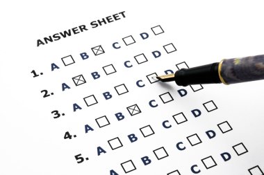 Answer sheet clipart