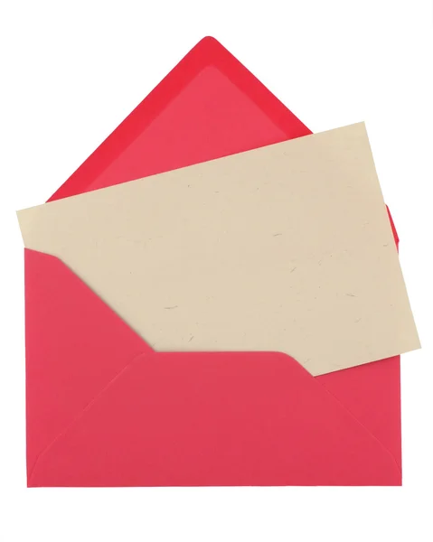 Opmerking in een roze envelop — Stockfoto