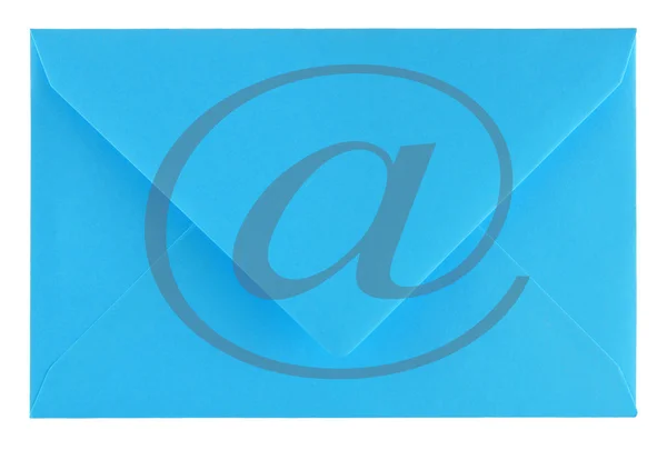 Blauwe envelop — Stockfoto