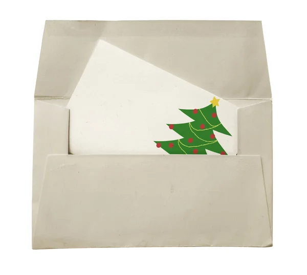 Briefumschlag und Weihnachtskarte — Stockfoto