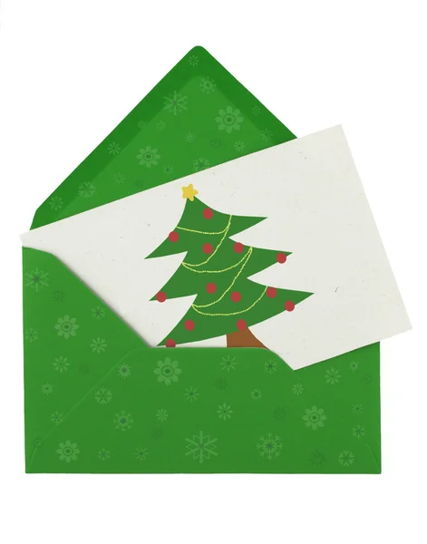 Envelop en Kerstmis Opmerking — Stockfoto
