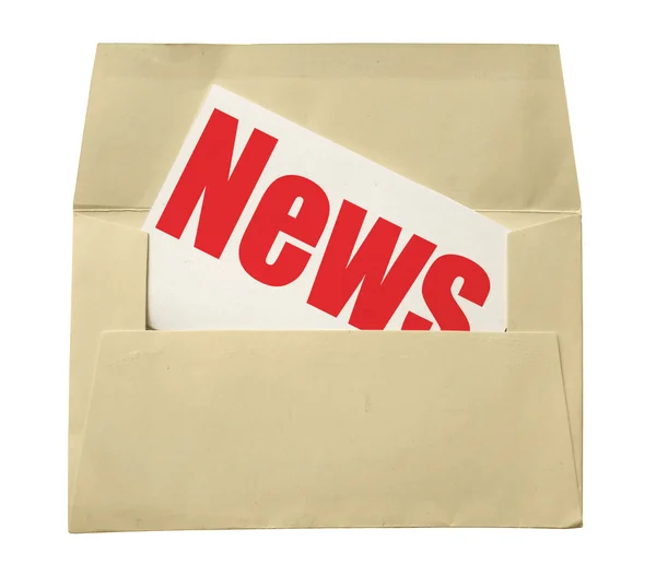 Envelope and note with news — Stock Photo, Image