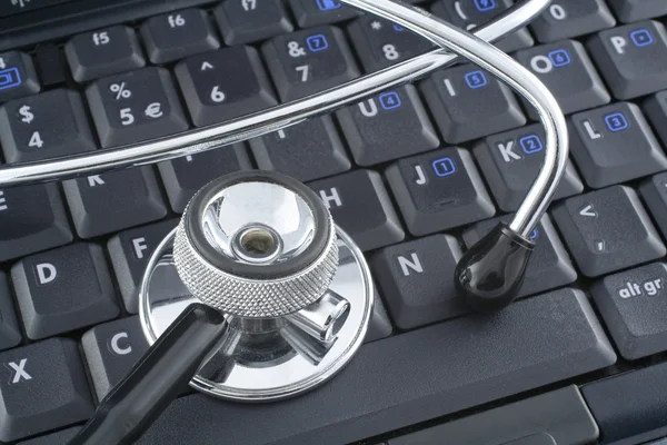 stock image Laptop and stethoscope