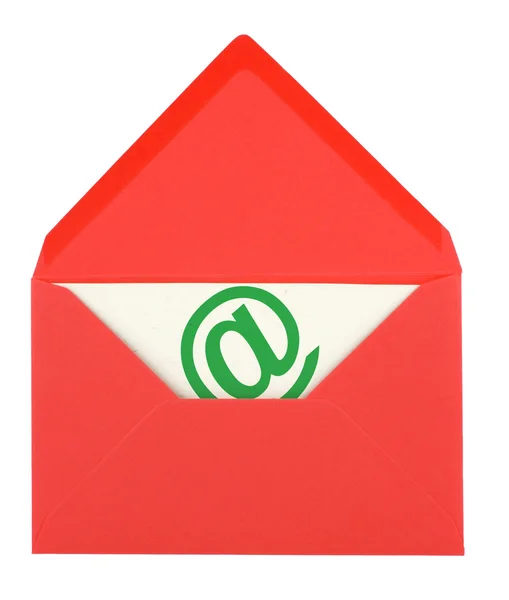 Envelope rosa e cartão — Fotografia de Stock