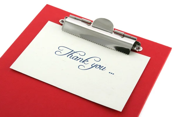Clipboard and thank you note Royalty Free Stock Photos