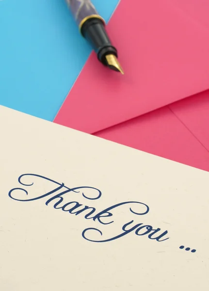 Thank you note and envelopes Royalty Free Stock Photos
