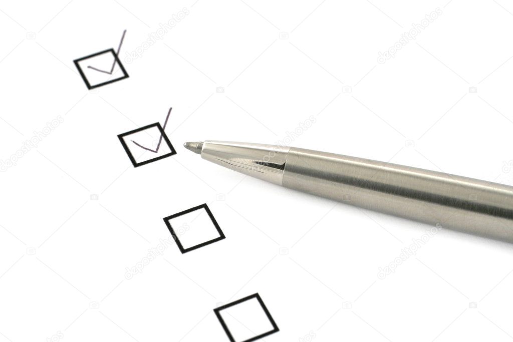 Checklist and pen