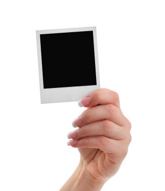 Hand with photo frame clipart