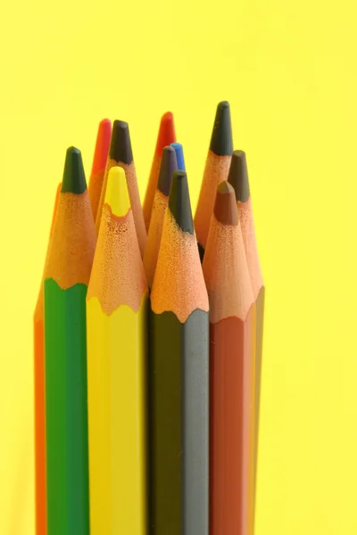 Parta barevných tužek — Stock fotografie
