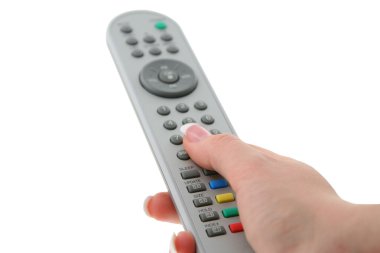 Hand with remote control clipart