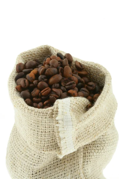 Kawa w juta worek — Zdjęcie stockowe