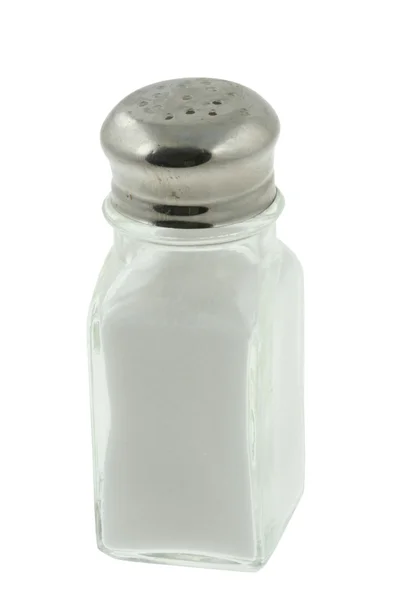 Saltshaker su sfondo bianco puro — Foto Stock