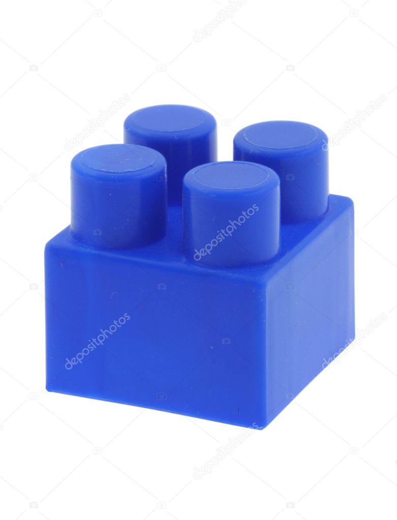 Blue building block - no trademarks