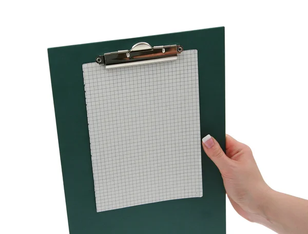 Hand holding a clipboard — Stock Photo, Image
