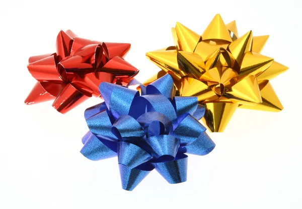 Three colorful bows on whit — Stock Photo, Image