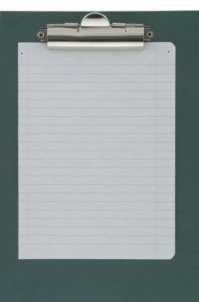 Lined paper stuck to a clipboard — Stock Photo, Image