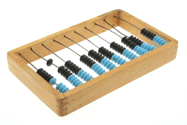 Old abacus on white — Stock Photo, Image