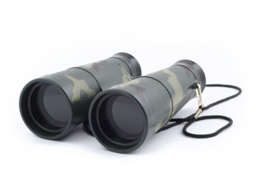 Binoculars on white clipart