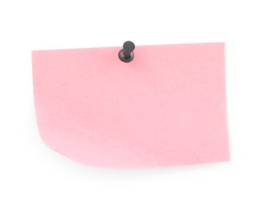 Pink paper sheet pinned clipart