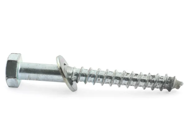 Single screw on white — Stock Photo, Image