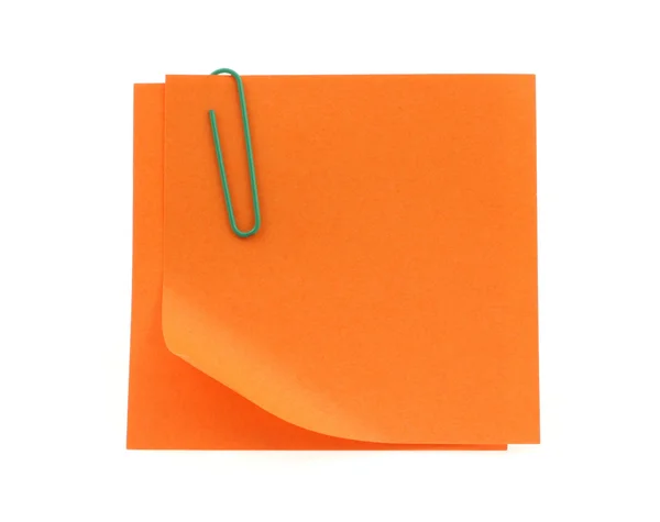 橙色纸笔记 — 图库照片