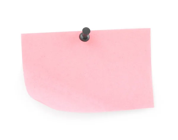 Pink paper sheet pinned — Stock Photo, Image