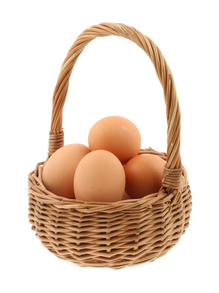 Koš plný vajíček — Stock fotografie