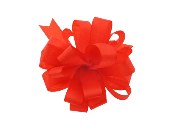 Red bow on pure white background — Stock Photo, Image
