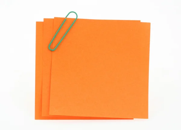 Poznámka: oranžový papír — Stock fotografie