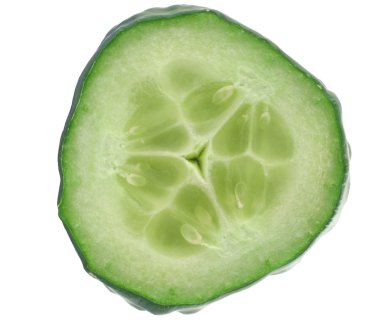 Cucumber slice details on white clipart