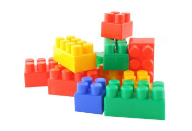 Stack of colorful building blocks clipart