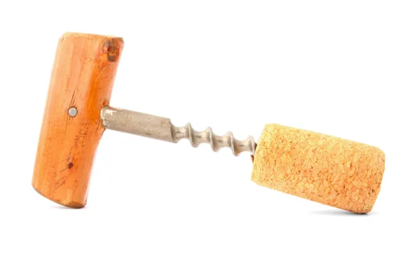 Cork-screw on white — Stock Photo, Image
