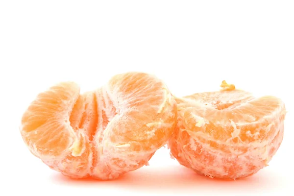 Split halves of a peeled tangerin — Stock Photo, Image
