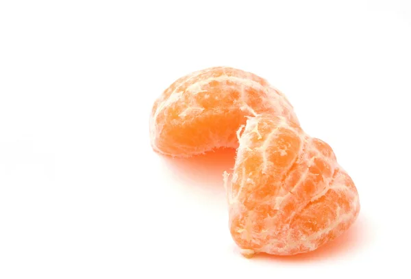 Split halves of a peeled tangerin — Stock Photo, Image