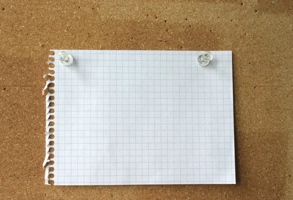 Empty sheet on a corkboard — Stock Photo, Image