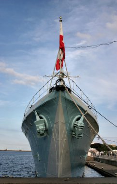 Bow of an old battle ship clipart